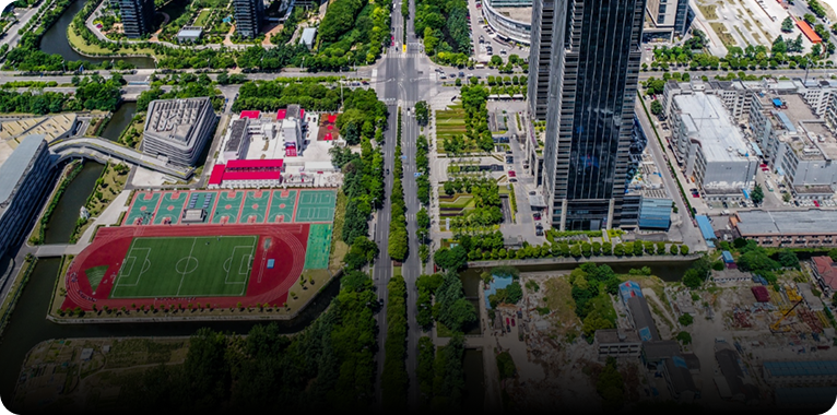 Aerial view of a premium residential neighborhood